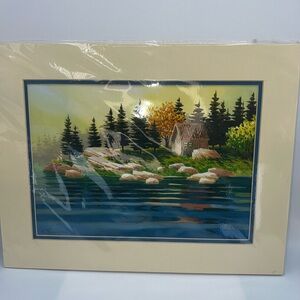 Eve Thompson Original Watercolor Painting “Lone Cabin” Artist Signed 14x18
